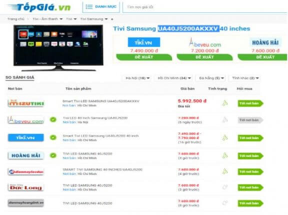 Topgia.vn đề xuất người dùng những cửa hàng uy tín để mua hàng