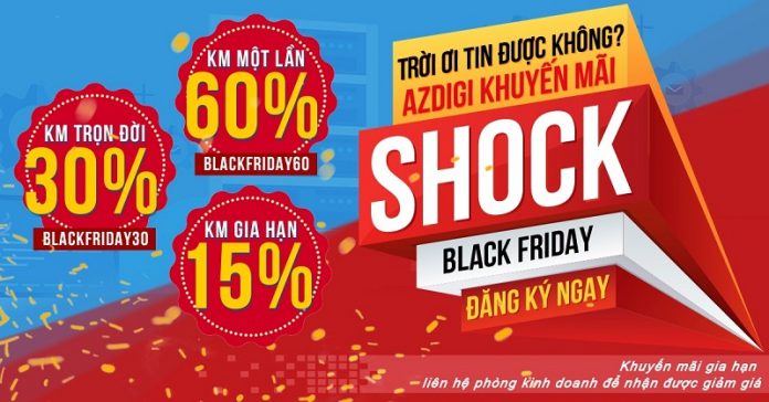 Mã giảm giá AZDIGI Black Friday 2018 – Giảm giá trọn đời 30%, một lần 60%