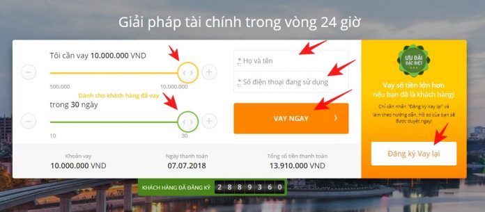 Nhập thông tin đăng ký khoản vay