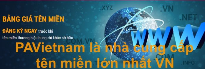 PAVietnam là nhà cung cấp tên miền lớn nhất VN