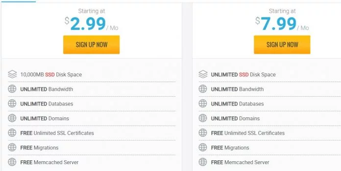 Các gói hosting nước ngoài thường là Unlimited